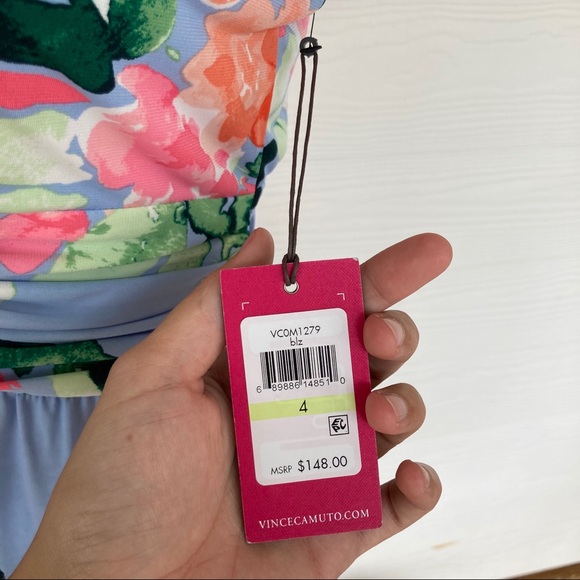 Vince Camuto Short Sleeve Floral Midi Dress - Picture 6 of 7